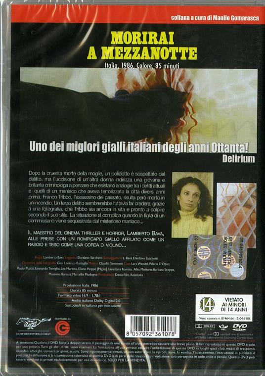 Morirai a mezzanotte di Lamberto Bava - DVD - 2