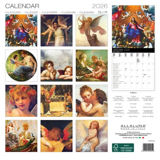 Calendario da muro 2026 Angels Allaluna - 30 x 30 cm