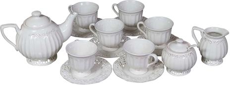 Set da 2 Servizio da caffè 30 pezzi in porcellana bianca Servisio da tè per la casa