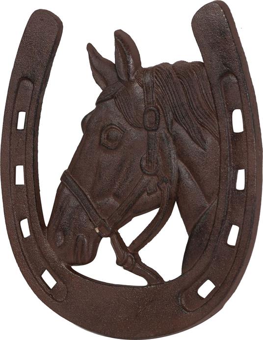 Ferro di cavallo portafortuna 31,5 x 29,5 cm Made in Italy Ferro cavallo in  ghisa Ferro cavallo finitura anticata Porta fortuna