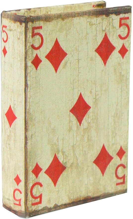 Scatola porta carte gioco in legno 14x10x3 cm Scatola carte gioco rivestita  in stoffa ed anticata scatola con mazzo di carte - Biscottini - Idee regalo