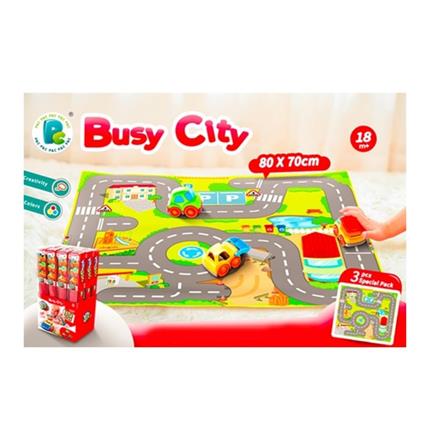 KiddyGO! Tappeto Città con 3 Veicoli