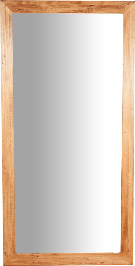 Specchio Specchiera da Parete e Appendere rettangolare in legno massello di tiglio finitura naturale L100xPR3xH200 cm Made in It - 2