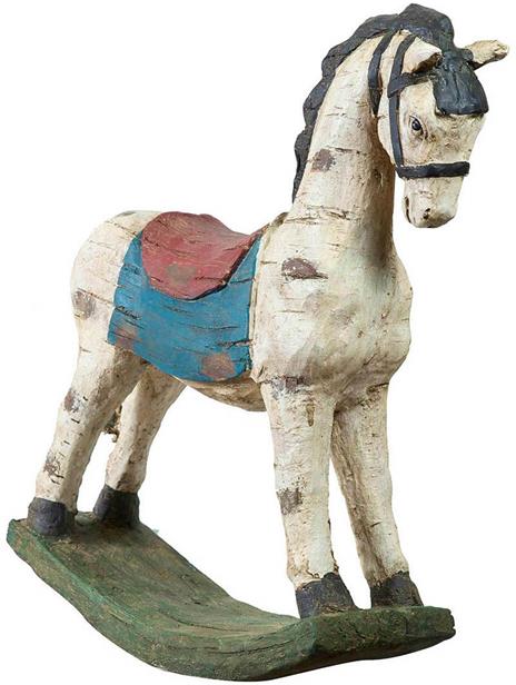 Cavallo a dondolo in ceramica dipinta L53xPR13,5XH55 cm