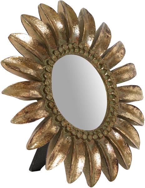Specchio Specchiera da appoggio 23x3x23 cm in Resina Finitura Oro Anticato