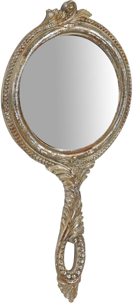 Specchio con manico vintage 39x19 cm Specchio da trucco con manico Specchio  da tavolo vintage