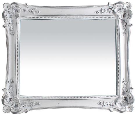 Specchio Specchiera verticale/orizzontale da appoggio e da appendere 27,5x3,5x32,5 cm In resina finitura bianco anticato - 2