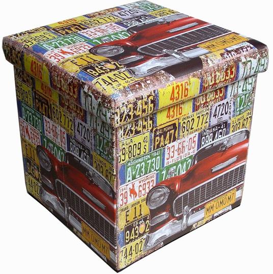 Pouf contenitore ecopelle 32x32x32 cm Scatola porta oggetti con coperchio  Cubo contenitore Pouf contenitore pieghevole - Biscottini - Idee regalo