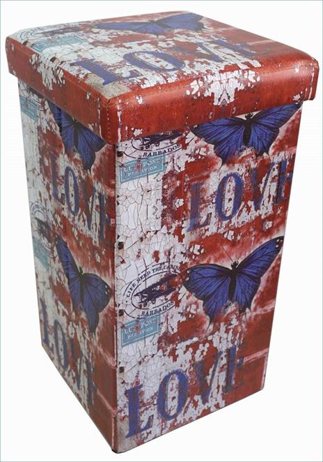 Pouf contenitore ecopelle 32x32x60 cm Scatola porta oggetti con coperchio  imbottito Cubo contenitore Pouf contenitore pieghevole - Biscottini - Idee  regalo