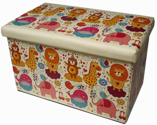 Pouf contenitore 60x36x36cm Baule portagiochi bambini Panca contenitore Portagiochi  bambini contenitori Mobili cameretta - Biscottini - Idee regalo