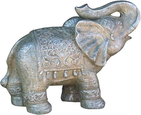 statua elefante 48x40x25 cm Statuette decorative casa in resina Statua grande elefante indiano Elefante soprammobile Statua casa