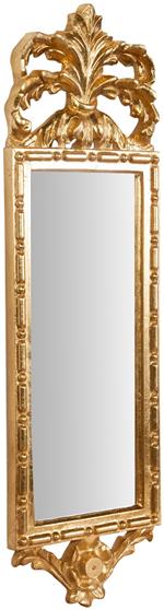 Specchio Specchiera da Parete e Appendere in legno finitura foglia oro anticato L19xPR3xH65 cm Made in Italy