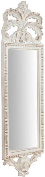 Specchio Specchiera da parete in legno finitura bianco anticato Made in Italy L19xPR3xH65 cm