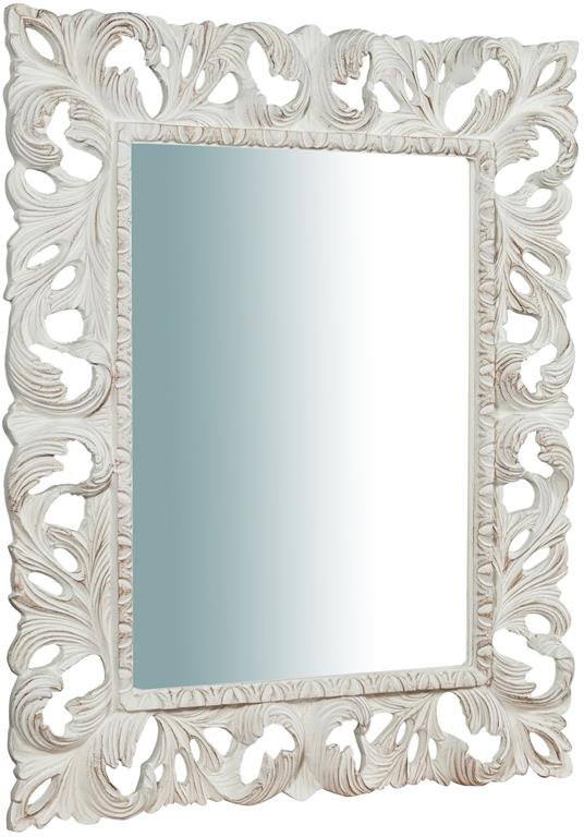 Specchio Specchiera da Parete e Appendere verticale/orizzontale in legno  finitura bianca anticata L82xPR5xH101 cm Made in Italy - Biscottini - Idee  regalo