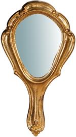Specchio con manico vintage 20x11 cm Specchio da trucco con manico Specchio da tavolo vintage