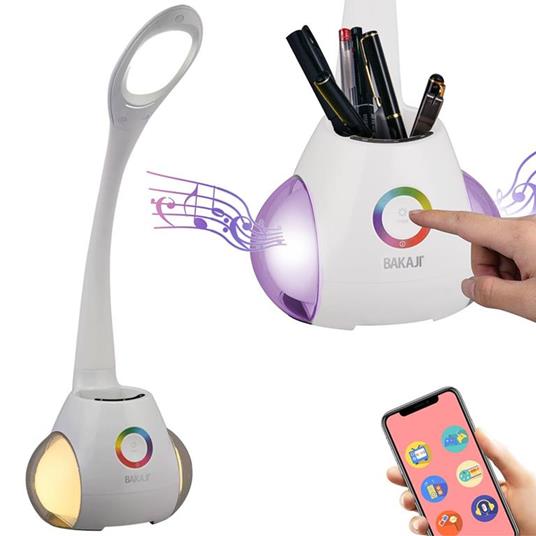 Lampada Cassa Altoparlante Speaker Bluetooth da Tavolo LED Touch con  Portapenne - ND - Idee regalo
