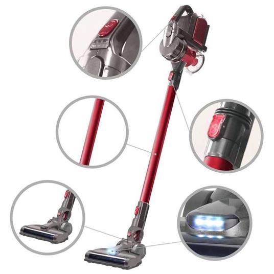 Aspirapolvere Scopa Elettrica 2in1 Ciclonico Senza Filo Batteria Litio  Rosso - ND - Casa e Cucina | IBS