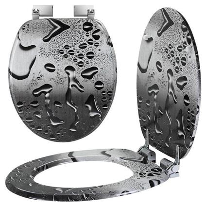 Bakaji Copriwater Universale Morbido Imbottito Rivestimento in Ecopelle Copertura Copri Water Accessori Arredo Bagno Dimensioni 44 x 37 cm Cuore 