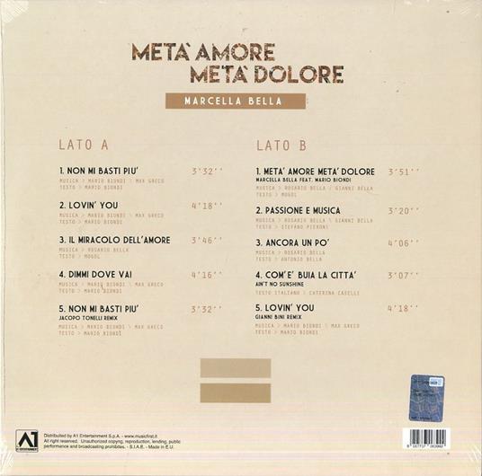 Metà amore, metà dolore - Vinile LP di Marcella Bella - 2