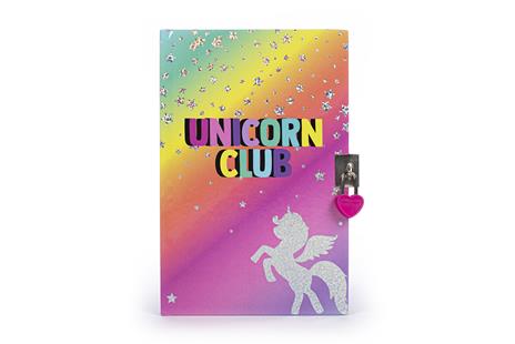 Diario segreto con penna unicorno pompom inchiostro nero 180 pagine rigate - 4