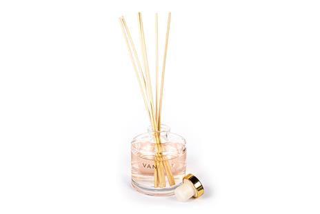 Set di diffusori per la casa in scatola di carta 100 ml profumo vaniglia + bastoncini di legno - 4