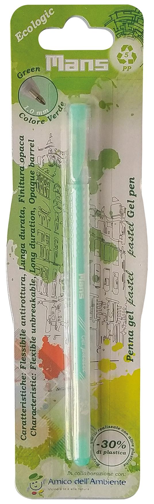 Penna Gel Mans ECO PASTEL punta 1mm inchiostro Vere