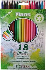 Matite colorate Mans Astuccio 12 pastelli in Biofibra compostabile