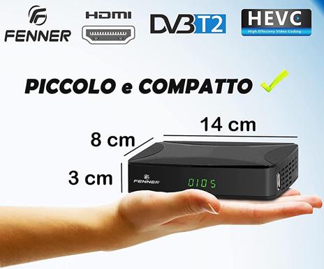 Di Tutto Per Tutti® Nouveau décodeur numérique terrestre DVB T2 Full HD 1080P Prise péritel HDMI USB 