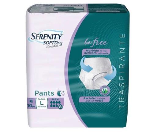 Serenity Soft Dry Sensitive Pull Pants Night Maxi Taglia L 2 Confezioni da 10pz (2x10)