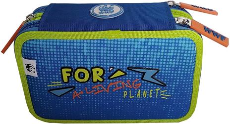 Astuccio accessoriato 3 zip WWF Tigre Blu. Con penna Frixion - 3