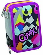 Astuccio 3 zip Comix Flash assortito - 20x13x7 cm