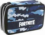 Astuccio tre zip Fortnite Camo Verde - 20x13x7 cm