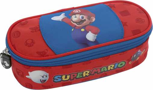 Cartoleria Astuccio ovale organizzato Super Mario - 22 x 6 x 9,5 cm Panini