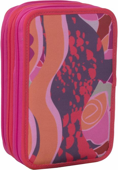 Astuccio organizzato 3 zip Comix Flash Psychedelic Kiss Rosa - 20x13x7 cm - 2