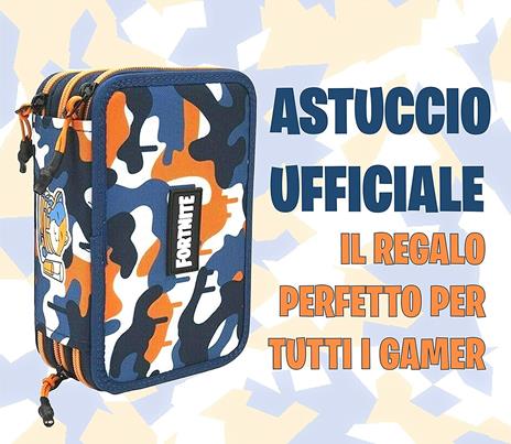 Astuccio organzzato 3 zip Fortnite Meo - 20x13x7 cm - 3