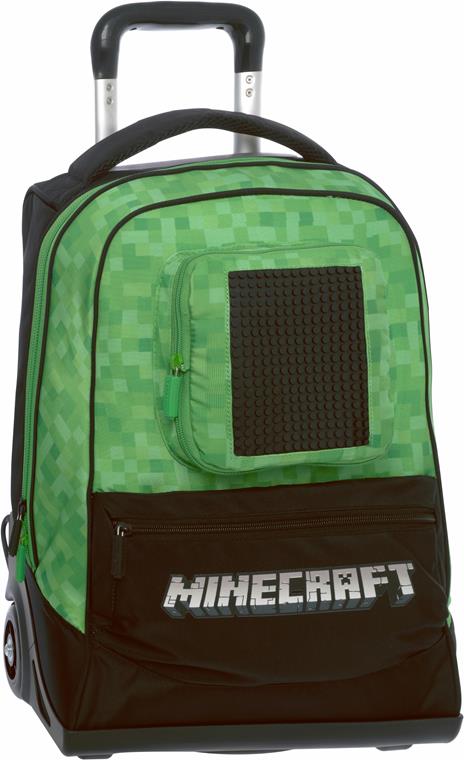 Zaino scuola trolley organizzato Minecraft 32x47x21 cm - 3
