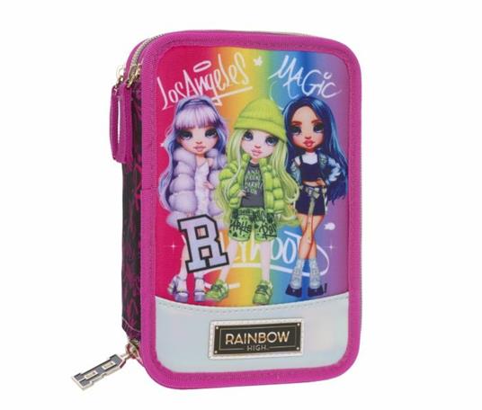 Astuccio accessoriato 3 zip Rainbow High - 20x13x7 cm