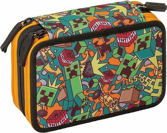 Astuccio Corredo 3 Zip Minecraft con Penna Frixion - 2