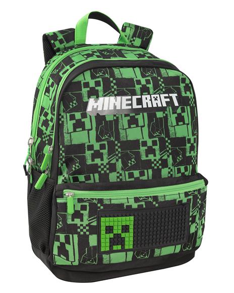 Zaino Scuola Organizzato Trolley Staccabile New Green Minecraft - 4