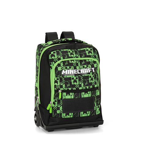 Zaino Scuola Organizzato Trolley Premium New Green Minecraft