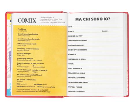 Diario Comix 16 Mesi 2023-2024 Mini Deep Red - Rosso - 4