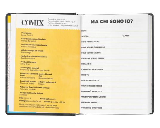 Diario Comix 16 Mesi 2023-2024 Mignon Plus Black&White Cerve - Bianco e Nero - 4