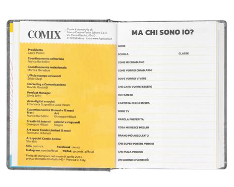 Diario Comix 16 Mesi 2023-2024 Mignon Plus Charcoal - Nero Carbone - 4