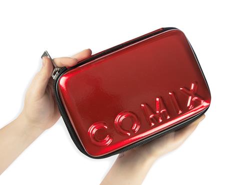 Astuccio rettangolare con scomparti e Zip Comix Classic Rosso - 4