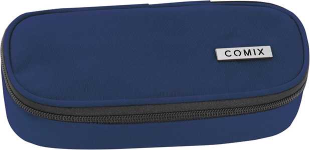Cartoleria Astuccio Ovale Organizzato Monocolore Blu Comix Comix
