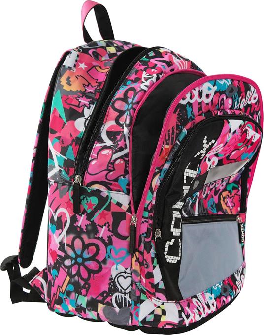 Comix BRIGHT - Zaino Scuola per Bambini e Ragazzi, Tasca Frontale, Chiusura a Zip e Spallacci Regolabili, 32x43Hx23 cm, 31 L - 4