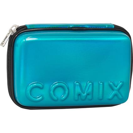 Astuccio con cancelleria maxi con zip Comix classic celeste