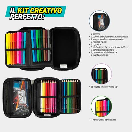 Astuccio con cancelleria maxi zip Comix classic viola - 3