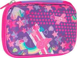Cartoleria Astuccio accessoriato Maxi 1 zip Comix Ultra Bright Haruyuku Girl, Rosa e viola - 14,5 x 6,5 x 21 cm Comix