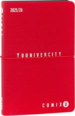 Agenda 13 Mesi, 2025-26, settimanale medium Comix u younivercity red